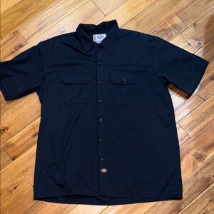 Dickies Black Button Down Short Sleeve Shirt